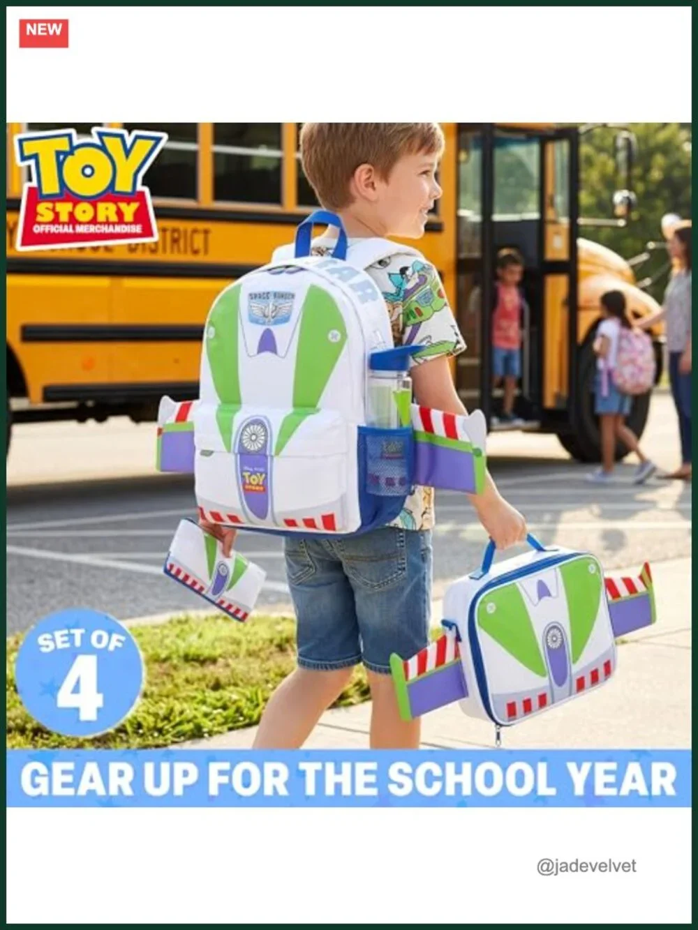 Kids Buzz Lightyear Backpack Set with Lunch Bag Bottle Pencil